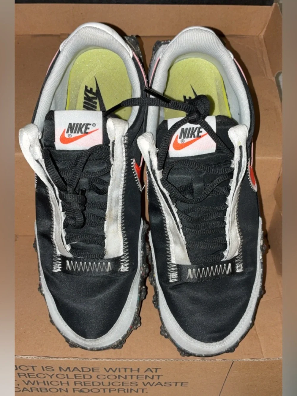 Nike Waffle Racer Crater - Black & White with Speckled Sole - Picture 9 of 9